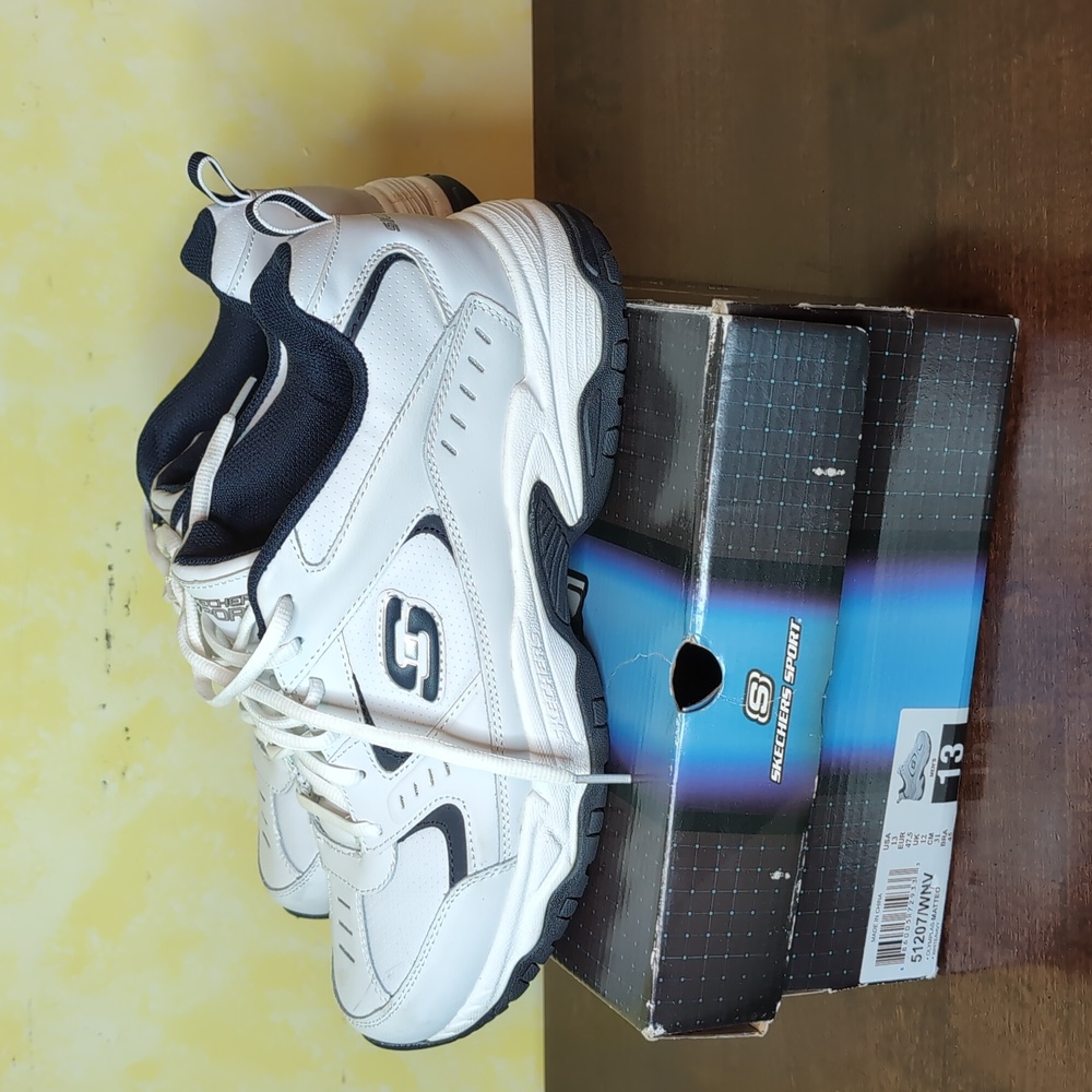 Skechers Sport Men's Sneakers Size 13 White Navy Vintage 51207
